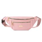 Estwell Bum Bag Fanny Pack Men Women Fashion Festival Fanny Pack Travel Waist Pack Lightweight Adjustable Waist Bag for Running Walking Hiking Jogging, Pink