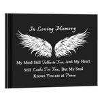 Funeral Guest Book Black Elegant Commemorative Book for Loss of Loved One Salute Book 84 Pages Memorial Service Album Celebration of Life Guest Book for Funeral-My Mind Still Talks to You