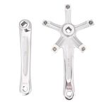 Keenso Bike Crank Arms, 1 Pair Universal 170mm Bicycle Aluminium Alloy Single Crankset Crank Arm Set Bicycle Repair Parts BCD 130 mm for Mountain Bike Road Bike(Silver) Bicycles and spare parts