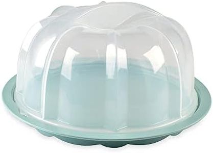 Nordic Ware 50099AMZM Translucent Bundt Cake Keeper, Interior 10.7 x 10.7 x 6.1 in, Sea Glass Base