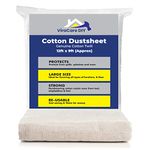 Cotton Dust Sheets 12'x9' (3.6mx2.7m) for Painting & Decorating | Paint Sheets | Drop Cloth | Painting & Paint Cover Sheets | Dust Sheets for Furniture | Washable and Reusable | (1)