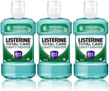 Listerine Cavity Fighter Mouthwash Liquid, Removes 99.9% Germs, prevents cavities, 250ml Combo Pack of 3 (Buy 2 Get 1 Free)