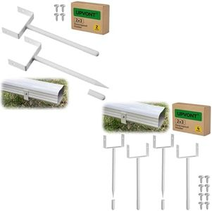 UPVONT 2x3 Downspout Extension Bracket, Gutter Downspout Holder 2x3 Horizontal, Longer Downspout Anchor, Durable White Outdoor Coating Downspout Stake (6 Pack)