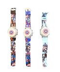 MY PARTY SUPPLIERS Wrist Watch, Superhero Soft Rubber Silicone Light with Spinner Cartoon Cap Cover Digital Kids Watch Non Breakable Wrist Watch,Best Return Gift for Boy's and Girl's 1 Pc Random Color