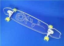 Ghost Long Board, 40 inchGhost Wheel Cut Clear Longboard with Sunflower Design
