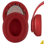 Geekria QuickFit Protein Leather Replacement Ear Pads for B Studio 3 Wireless, Studio 3.0 Wireless (A1914) Headphones Earpads, Headset Ear Cushion Repair Parts (Red)