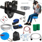 OLenyer Zipline for Backyard Kids and Adults: 60FT Up to 400 lbs - Updated Removable Design Trolley,Thickened Seat,Safety Harness,Quick Tighten Zipline Kits for Outdoor