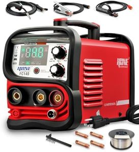 HONE Flux Core Welder 110V, Actual 140Amp MIG Welder 3 in 1 Synergic Gasless Wire Welder/Stick Welder/Lift TIG Welding Machine, IGBT Inverter with Large LED Display and 2lb Welding Wire.