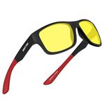 EFERMONE® Night Driving Glasses Polarized for Men and Women 100% UV Protection Outdoor Travelling Sports Bikes Cars Driving and Hiking (Pola-Club Edition) (NIGHT YELLOW)