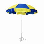 Bluebuds, We Build Smiles 36in/6ft Outdoor Garden Umbrella With Stand Tripod Holder Outdoor Big Size Waterproof Super Cloth Patio Garden Outdoor Umbrella (36, Yellow-Blue)