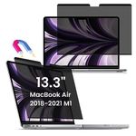 TNP Magnetic Privacy Screen for MacBook Air 13 Inch, Pro, Retina, and Air M1 - Privacy Filter for Macbook Air 13 inch, Anti-Scratch, Removable, Snap-On, Anti Glare Blue Light Screen Protector