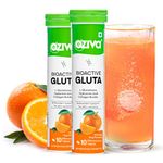 OZiva Bioactive Glutathione Tablets for Radiant Skin - 20 Effervescent Tablets (Pack of 2) | L-Glutathione, Lycopene, Vitamin C for Skin Glow & Anti-Pigmentation | Orange