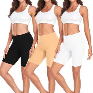 dorcastimo Slip Shorts for Women Cotton Under Dress Short Anti Chafing Soft Biker Short Boy Shorts Underwear(3X-Large, Black/Nude/White)