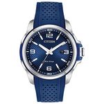 Citizen Eco-Drive Mens Polyurethane Watch, Blue Rubber Band, (Model: AW1158-05L)