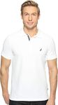 Nautica Men's Slim Fit Short Sleeve Solid Polo Shirt, Bright White, Medium