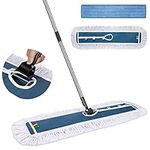 Almcmy Industrial Dust Mop, Commercial Dust Mop with 50" Stainless Steel Handle, 36" Professional Large Cotton Mop for Hardwood, Tile, Marble Floor Cleaning - Send 2 Reusable Microfiber Pads