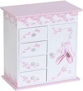 Mele & Co. Cristiana Girl's Musical Ballerina Jewelry Box (Ballet Slipper and Ribbon Design)