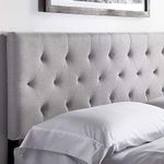 LUCID Mid-Rise Upholstered Headboard – Double Bed Headboard – Adjustable Height from 85 to 115 cm, Diamond-Tufting, Stone / Grey