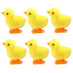 6Pcs Easter Wind up Chick for Kids Party Game,Wind up Easter Chick,Chicken Bunny Toys Rabbits Easter Clockwork Jumping Chicken Bunnies Plush Toys for Egg Basket Fillers Kids Party Gift Favours