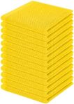 Homaxy 100% Cotton Waffle Weave Kitchen Dish Cloths, Ultra Soft Absorbent Quick Drying Dish Towels, 12 x 12 Inches, 12-Pack, Yellow