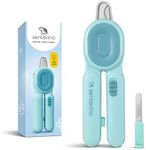 Senterino LED Cat Nail Clippers for Cats & Small Pets, Lighted Pet Nail Trimmer, Illuminates Quick for Safe Cutting, Stainless Steel Blades, Removable Nail Catcher & File (Blue)