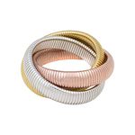 JANIS BY JANIS SAVITT Triple Cobra Bracelet - High Polished 18K Yellow Gold, Rose Gold, and Rhodium