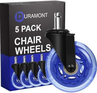 Office Chair Wheels for Carpet and Hardwood Floors Laminate Heavy Duty Casters mat Rubber Silicon Rollers Wheels Replacement Desk Chair Accessories (Blue)