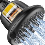 Cobbe Filtered Shower Head, Cobbe High Pressure 7 Spray Modes Shower Head with Filters, 16 Stage Shower Head Filter for Hard Water for Remove Chlorine and Harmful Substances (5 Inch Matte Black)