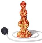 Fengfeiyan 9.8" Huge Squirting Sex Toy Monster Ejaculating Realistic Dildo Soft Feel Like Real Skin Silicone Anal Dildo with Strong Suction Cup for G Spot Anal Play Adult Sex Toys for Women Golden