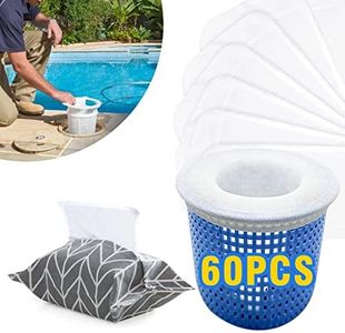 MPINOI 60PCS Pool Skimmer Filter Socks for Above Ground and Inground Pool Skimmer Basket, Pool nets for Cleaning, Ultra Fine Mesh Screen Socks for Pool Skimmer Basket with a Bag for Storage