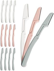 Eyebrow Razors for Women, 15 Pcs Safe Dermaplane Razor, Dermaplaning Tool for Face, Foldable Eyebrow Razor for Women and Men that Helps Smooth the Skin, 3 Colors