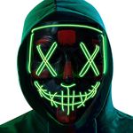 NeoGenius LED Light Up Mask for Halloween, Neon, and Bachelor Party Decoration (Neon Green)