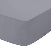 Comfy Nights 100% Egyptian Cotton Fitted Bed Sheet (King, Grey)
