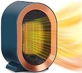 1200W Ceramic Plug in Fan Heater, Portable Electric Heaters with 2 Heat Modes, Overheating & Tip-Over Protection, Energy Saving, Small Smart Space Heaters for Bathroom, Bedroom, Living Room (Blue)