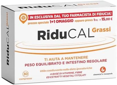 CHEMIST’S RESEARCH RIDUCAL GRASSI (1+1 Omaggio) | Integratore Alimentare Vitamine, Fibre, Estratti Vegetali, Coadiuvante e Mantenimento del Peso Corporeo | 30 Compresse (2)