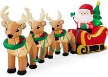 Best Choice Products 8.5ft Lighted Inflatable Christmas Decoration Santa Claus Sleigh & Reindeer Indoor Outdoor for Yard, Garden, Driveway, Large Room w/Heavy-Duty Stakes, Electric Fan Blower
