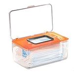 Mask Storage Box with Lid, Orange M