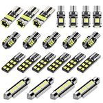 Justech Can-bus Error Free LED SMD Bulbs Kit Set Spare Parts for Car Interior Dome Map Door Courtesy License Plate Lights Festoon C5W T10 168 194 2825 Xenon-White