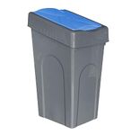 FINE STAR Plastic 50L Litre Kitchen Home Recycle Recycling Bin Office Rubbish Trash Waste Dustbin With Lid (Blue)