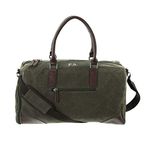 aztex Premium Collection Waxed Canvas Holdall Overnighter Bag Weekender Bag Unisex Holdall 30 x 20 x 47cm, Army Green (Personalised)