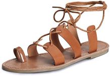 SANDALUP Tie Up Flat Gladiator Roman Sandals for Women