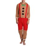 SLEEPHERO Adult Onesie Men Cozy Novelty Costume Christmas Mens Onesie Holiday Halloween Adult Onsie Adult Costumes for Men, Jolly Gingerbread Man, Small