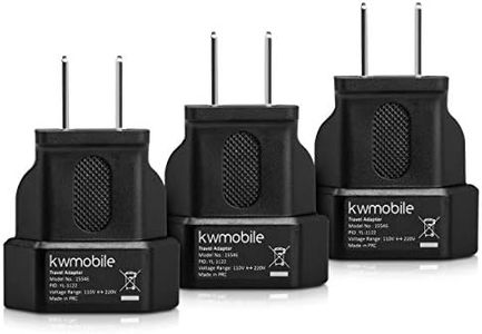 kwmobile 3X Adaptador de Viaje para EEUU - Adaptadores de Enchufe de EEUU a España y Europa - Conector USA Canadá Japón México Filipinas - Negro