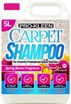 Pro-Kleen Carpet Cleaning Solution Upholstery Shampoo – Spring Bloom Fragrance - Professional High Concentrate Cleaner Solution - Suitable For All Machines - 5 Litres