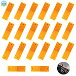 20Pcs Rectangular Reflectors Car Reflector Rear Reflector Truck Reflector Stick-On Reflectors Self Adhesive Reflector for Trucks Bikes Buses, Orange