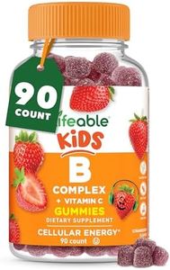 Lifeable Vitamin B Complex with Vitamin C for Kids - Great Tasting Natural Flavor Gummy Supplement - with Niacin, B6, Folic Acid, B12, Biotin & Pantothenic Acid - Energy and Nerve Support, 90 Gummies