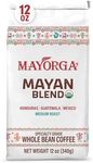 Mayorga Medium Roast Whole Bean Coffee, 12oz bag - Mayan Blend Coffee Roast - Smooth & Flavorful Organic Coffee - Specialty Grade 100% Arabica Coffee Beans - Non-GMO, Direct Trade