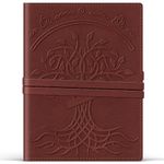 Koogel Leather Writing Journal, 15 x 20cm Leather Bound Notebook for Women Men Travel Journal for Sketch Artist Brown