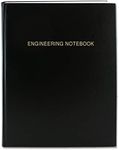 BookFactory Engineering Notebook/Engineer Graph Paper Notebook/Quadrille 4 X 4 Quad Ruled Book - 96 Pages (.25" Lab Grid Format), 8" x 10", Black Cover, Section Sewn Hardbound (LIRPE-096-SGR-A-LKT4)