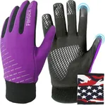 FINGER TEN Kids Winter Gloves Warm Waterproof with Free Neck Warmer Boys Girls Touchscreen for Cold Weather Outdoor Sports (Purple, X-Small)